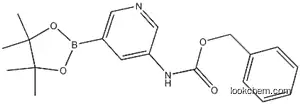Molecular Structure of 1218790-11-4 (benzyl 5-(4,4,5,5-tetramethyl-1,3,2-dioxaborolan-2-yl)pyridin-3-ylcarbamate)
